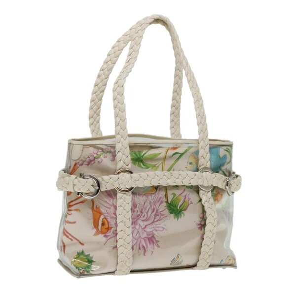 Salvatore Ferragamo Tote Bag Vinyl Beige - Picture 1 of 15
